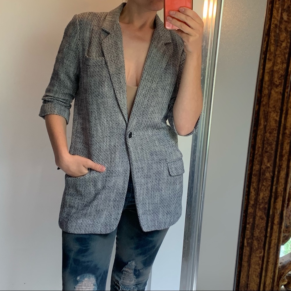 Elizabeth & James tweed longline 3/4 sleeve blazer
